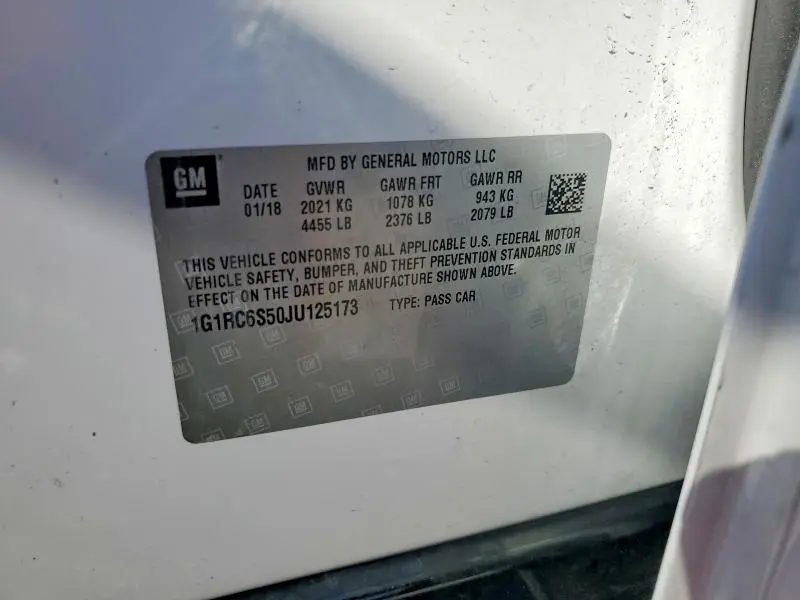 2018 CHEVROLET VOLT LT  