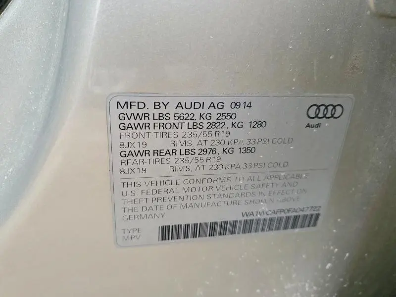 2015 AUDI Q5 PRESTIGE  