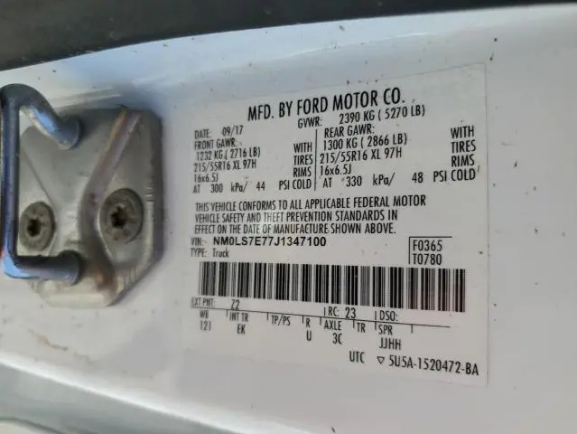 2018 FORD TRANSIT CONNECT XL