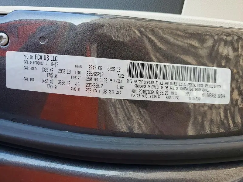 2018 CHRYSLER PACIFICA TOURING L PLUS  