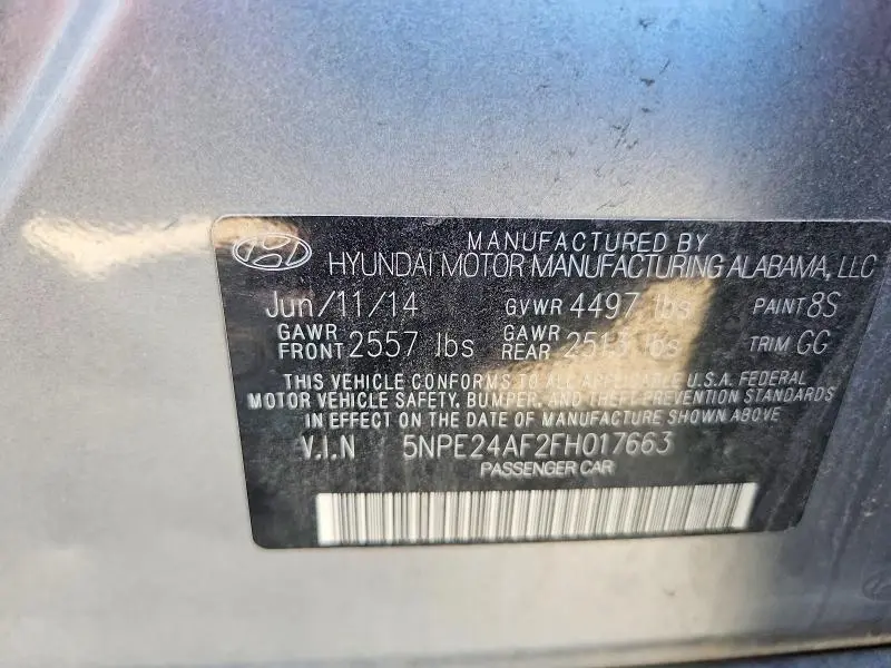 2015 HYUNDAI SONATA SE  