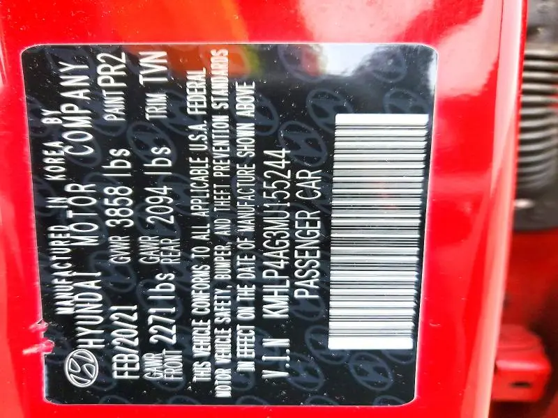 2021 HYUNDAI ELANTRA LIMITED  