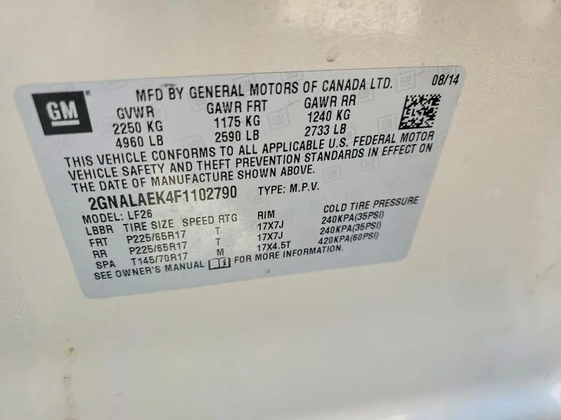 2015 CHEVROLET EQUINOX LS  