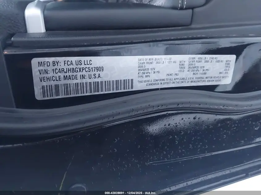 2023 JEEP GRAND CHEROKEE LIMITED 4X4