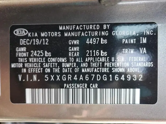 2013 KIA OPTIMA SX  