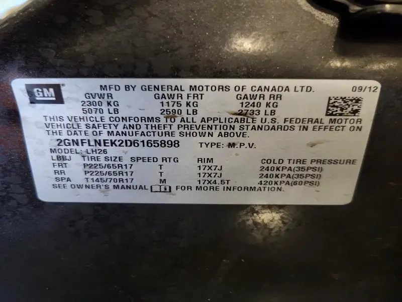 2013 CHEVROLET EQUINOX LT  