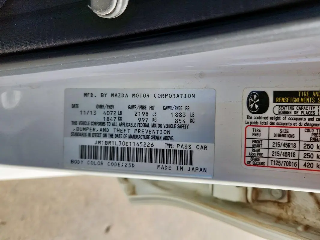 2014 MAZDA 3 TOURING  