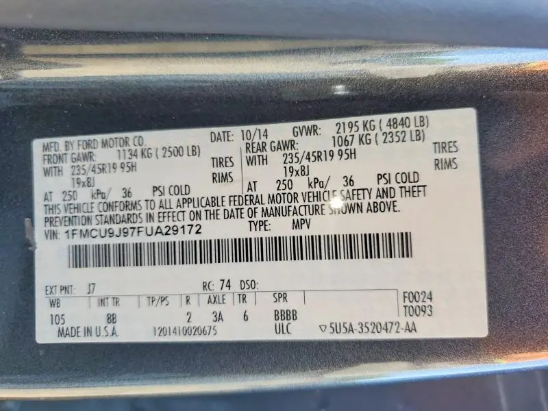 2015 FORD ESCAPE TITANIUM  