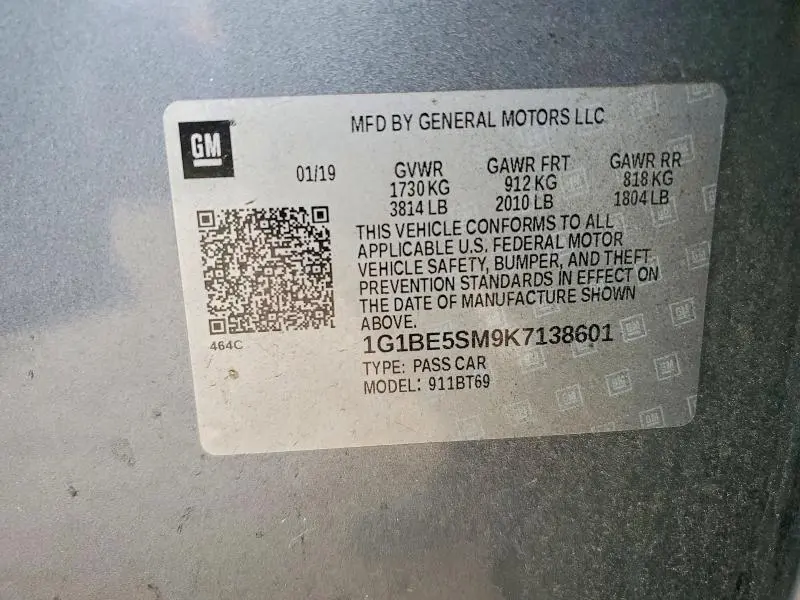 2019 CHEVROLET CRUZE LT  