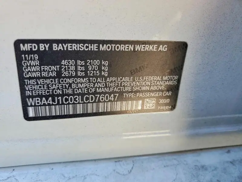 2020 BMW 430I GRAN COUPE  