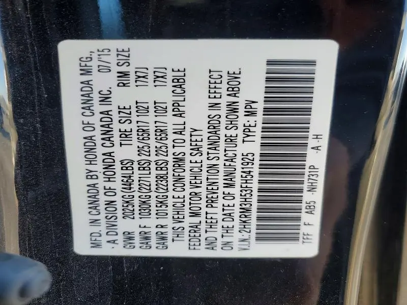 2015 HONDA CR-V EX  
