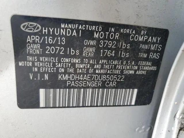 2013 HYUNDAI ELANTRA GLS  