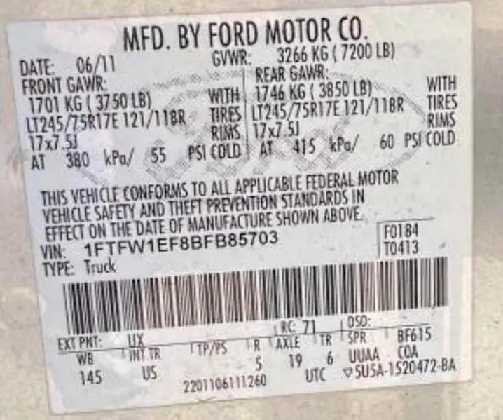 2011 FORD F150 SUPERCREW  