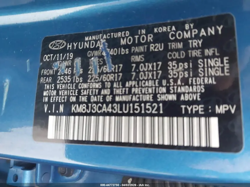 2020 HYUNDAI TUCSON VALUE