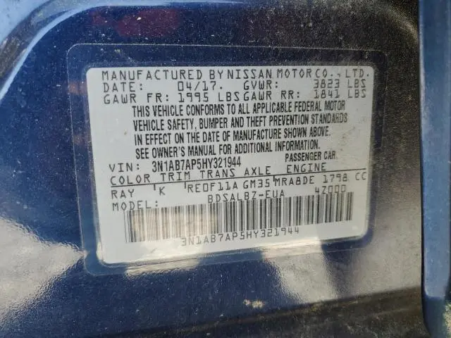 2017 NISSAN SENTRA S