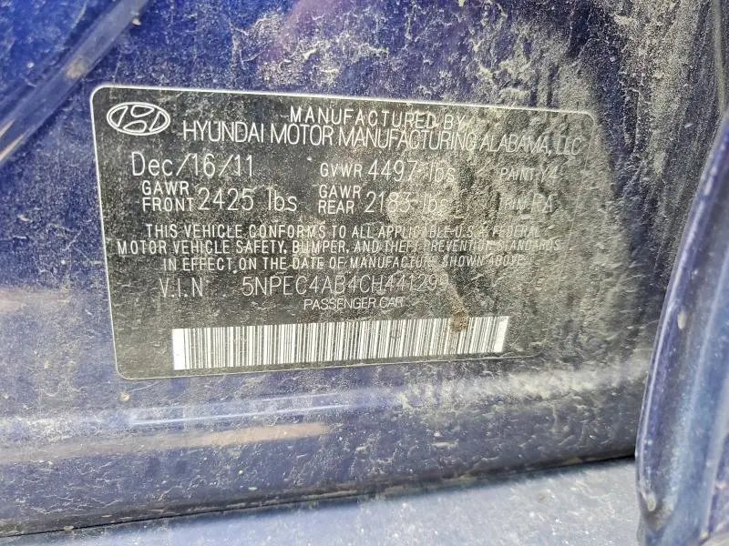 2012 HYUNDAI SONATA SE 2.0T  