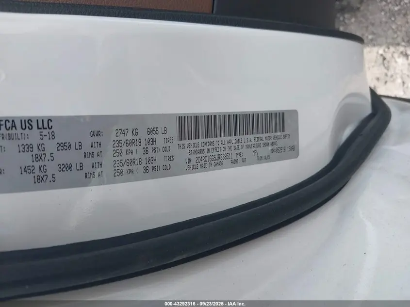 2018 CHRYSLER PACIFICA LIMITED