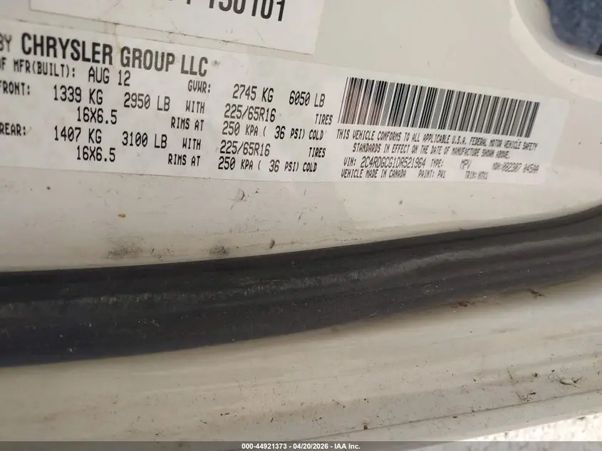 2013 DODGE GRAND CARAVAN SXT