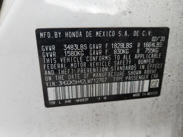 2020 HONDA FIT LX  