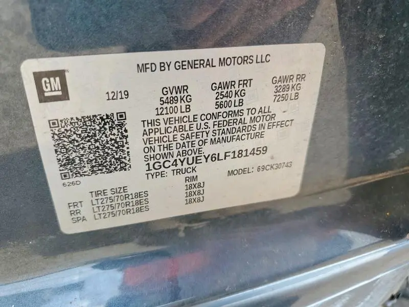 2020 CHEVROLET SILVERADO K3500 LTZ  