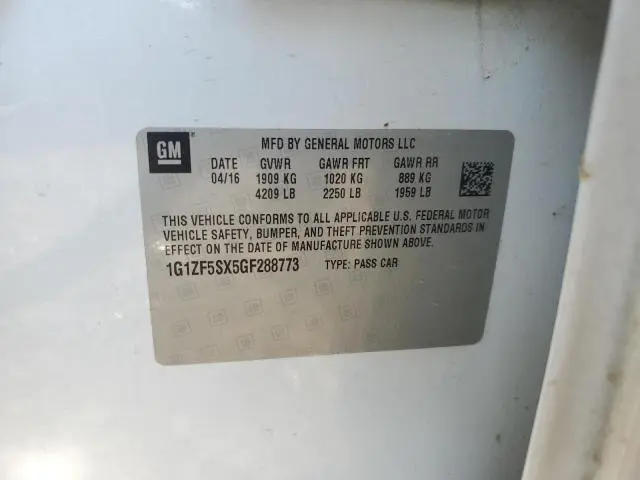 2016 CHEVROLET MALIBU LT  