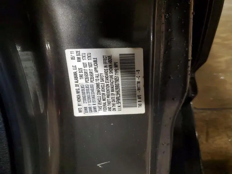 2011 HONDA ODYSSEY EXL  