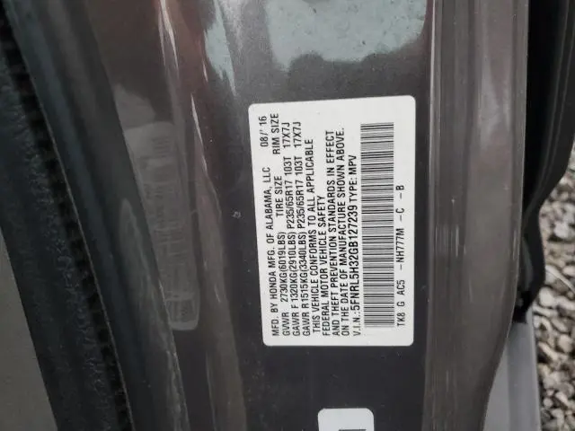 2016 HONDA ODYSSEY SE  