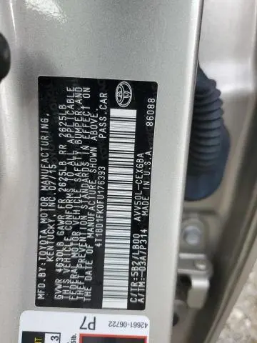 2015 TOYOTA CAMRY HYBRID  