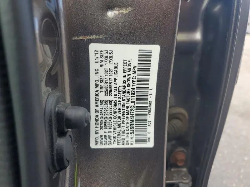 2012 HONDA CR-V EXL  