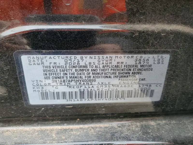 2017 NISSAN SENTRA SR  