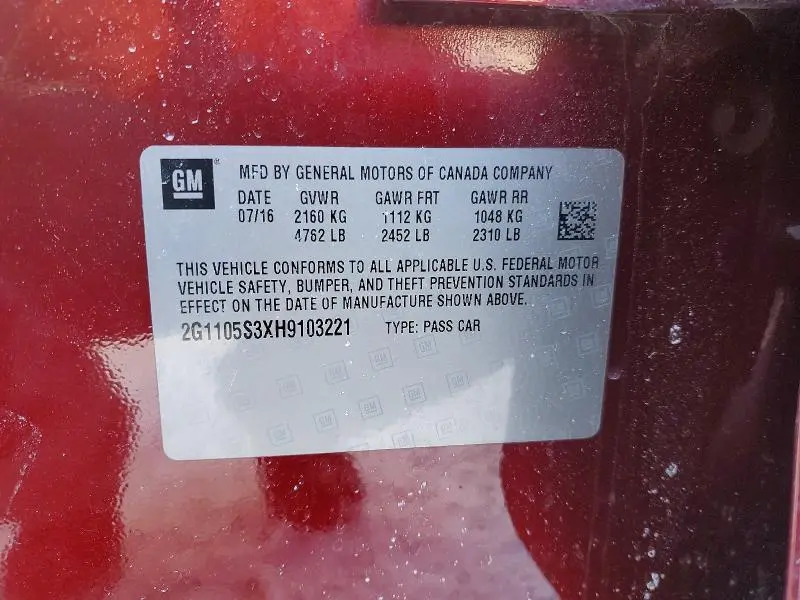 2017 CHEVROLET IMPALA LT  