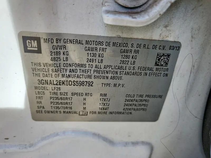 2013 CHEVROLET CAPTIVA LS  