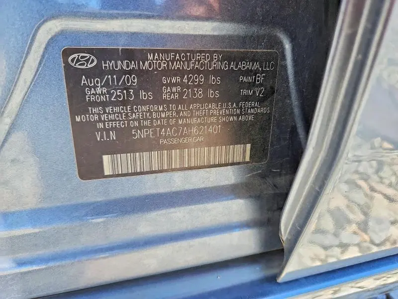2010 HYUNDAI SONATA GLS  