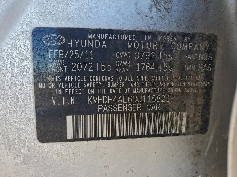 2011 HYUNDAI ELANTRA GLS  