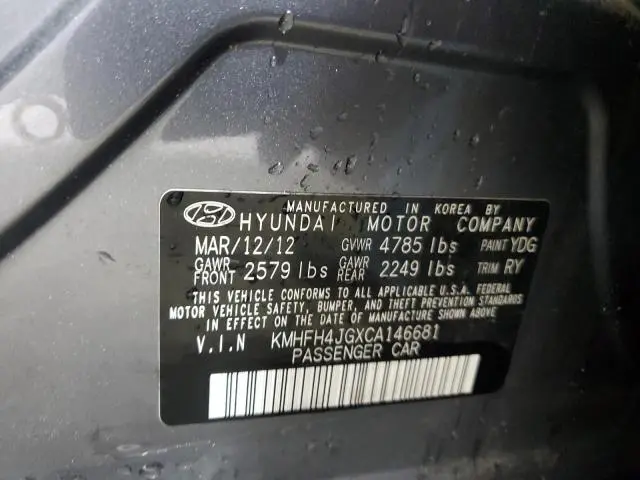 2012 HYUNDAI AZERA GLS  