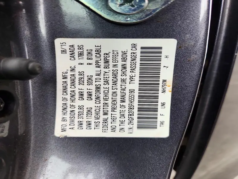 2015 HONDA CIVIC EX  