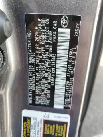 2015 TOYOTA CAMRY LE  