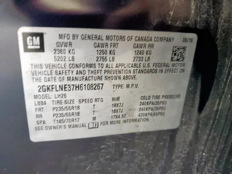 2017 GMC TERRAIN SLE  