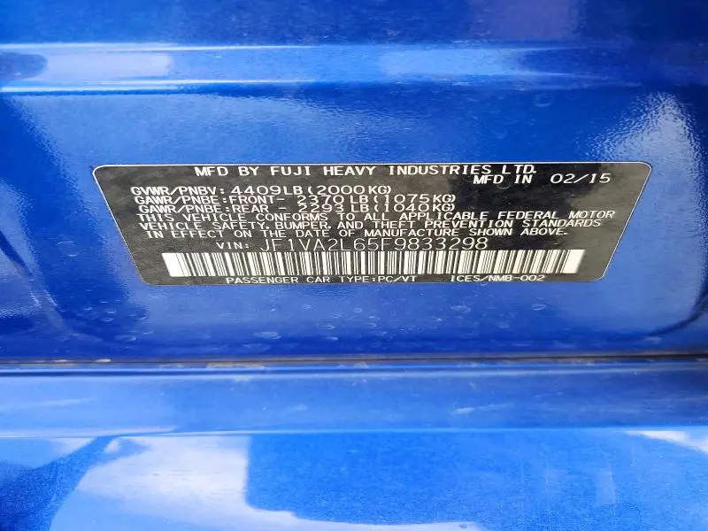 2015 SUBARU WRX STI  
