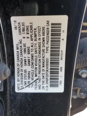 2018 HONDA CIVIC LX  