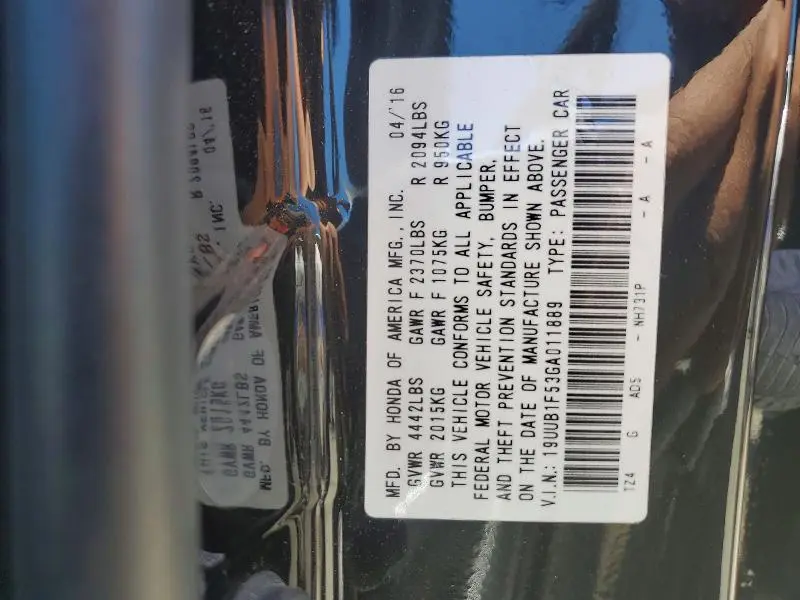 2016 ACURA TLX TECH  