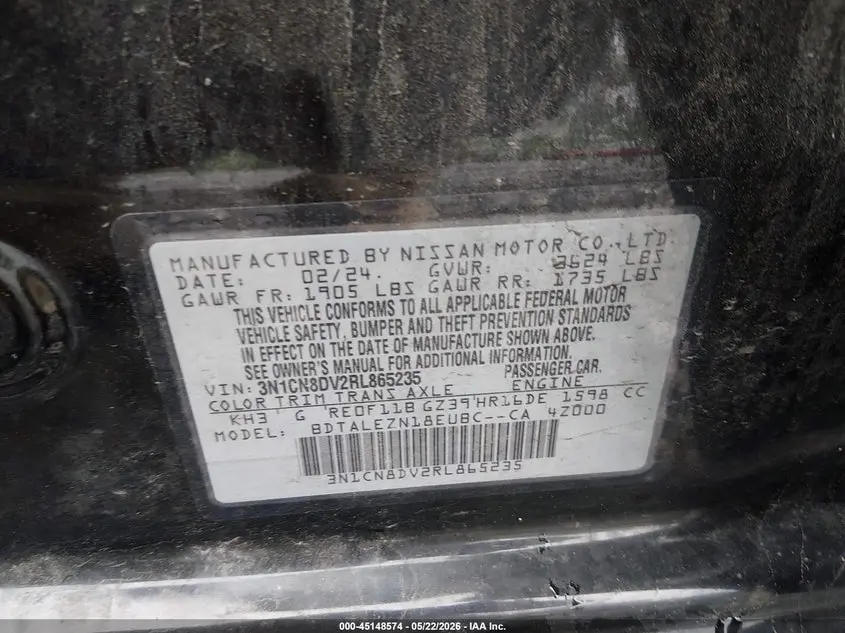 2024 NISSAN VERSA 1.6 S