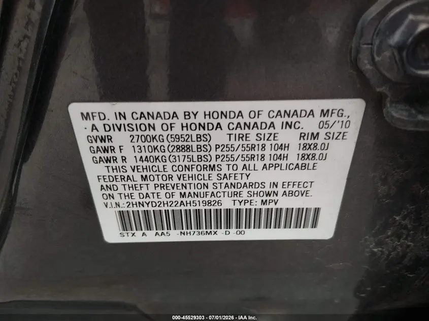 2010 ACURA MDX  