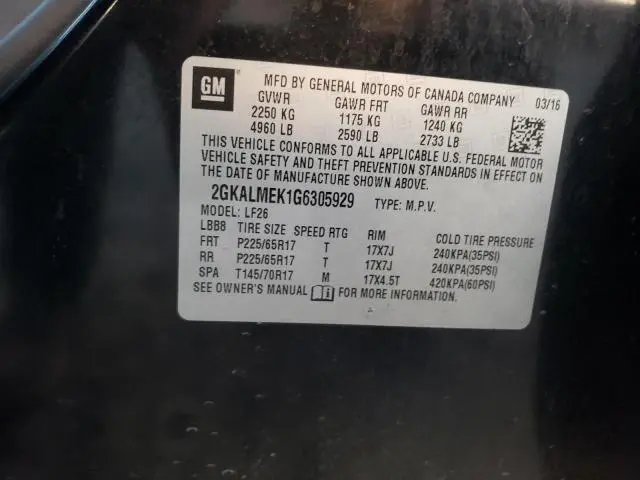 2016 GMC TERRAIN SLE  