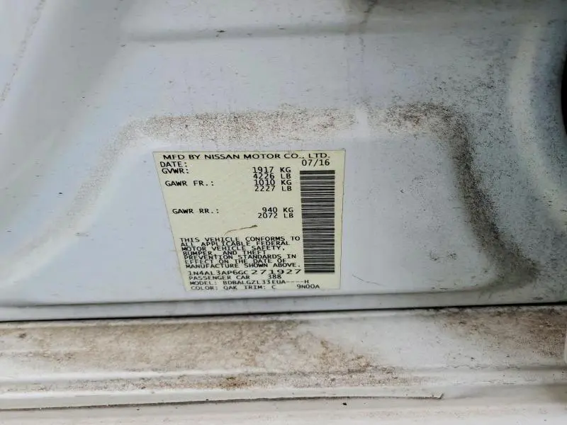 2016 NISSAN ALTIMA 2.5  