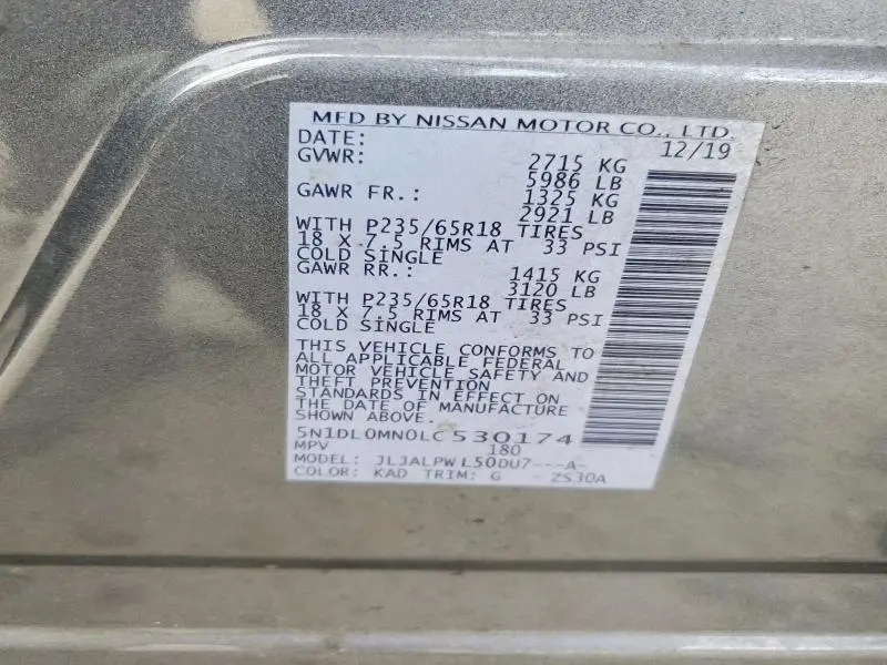 2020 INFINITI QX60 PURE  