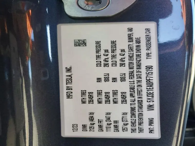2023 TESLA MODEL 3   