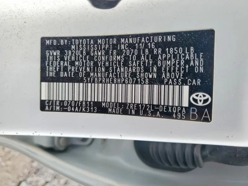 2017 TOYOTA COROLLA LE ECO  