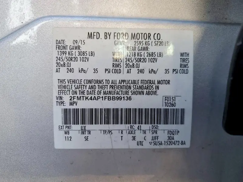 2015 FORD EDGE SPORT  