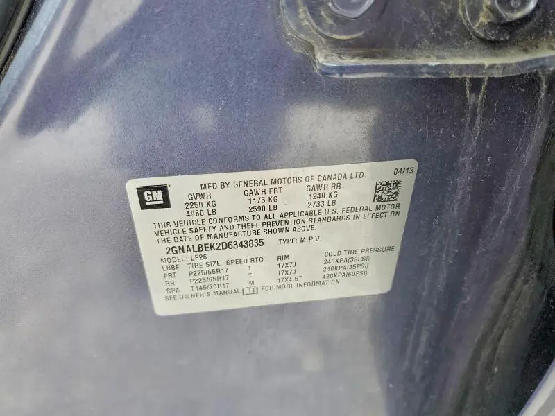 2013 CHEVROLET EQUINOX LS  